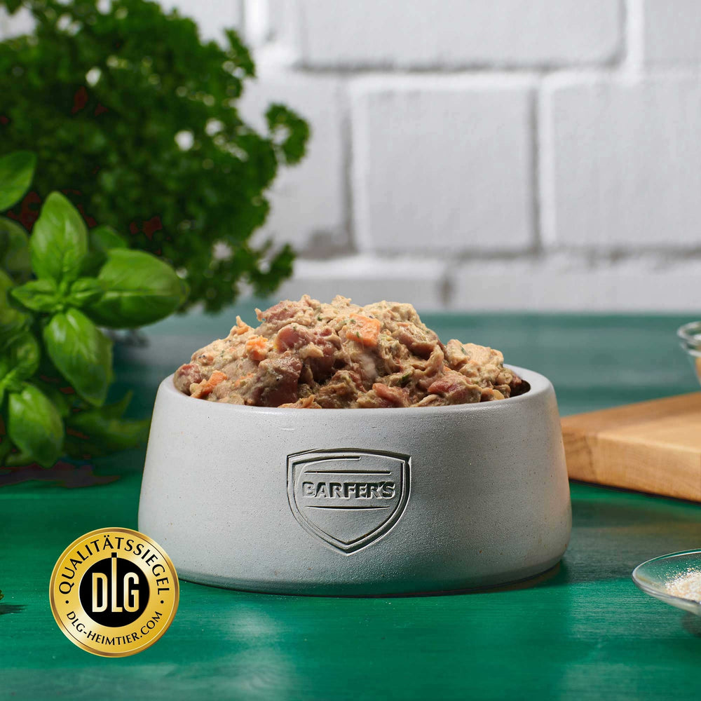 BARFER’S Komplett-Mix Geflügel im Napf – vollwertiger Fertigbarf für Hunde mit Geflügelfleisch, Gemüse, Obst, hochwertigen Ölen, Seealgenmehl und DLG-Qualitätssiegel