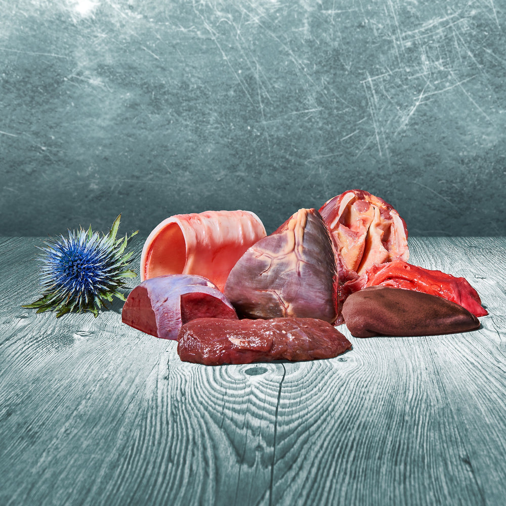 Rohe BARFER’S Pur-Mix Pferd Zutaten im Überblick – Pferdefleisch, Pferdeknochen, Pferdeherz, Pferdemagen, Pferdeleber, Pferdeniere und Pferdelunge