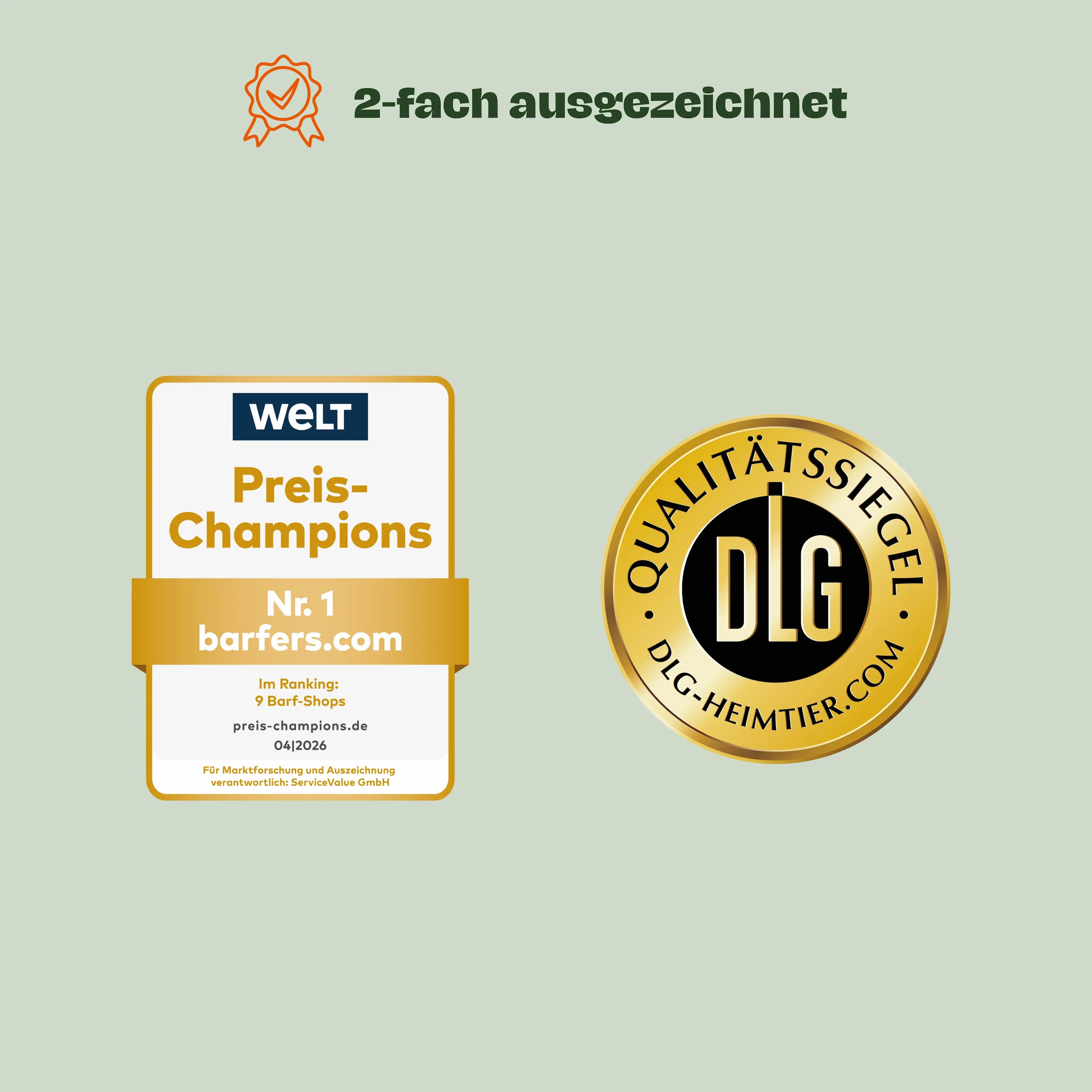 BARFER'S Probierpaket für Katzen: 2-fach ausgezeichnet mit WELT Preis-Champions Nr. 1 barfers.com und DLG Qualitätssiegel