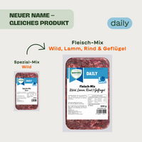Aus Spezial-Mix Wild wird Fleisch-Mix Wild, Lamm, Rind & Geflügel
