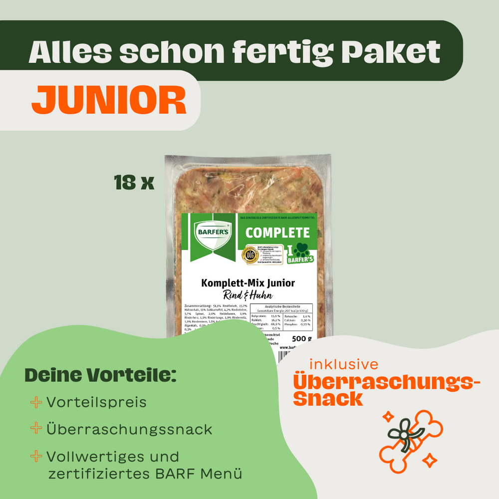 Das "Alles schon fertig" Paket - Junior Rind & Huhn