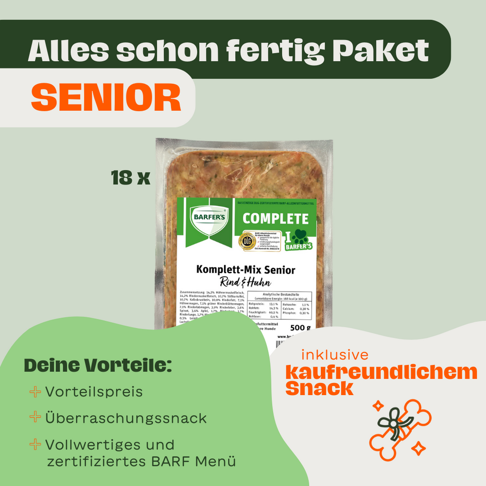 Das "Alles schon fertig" Paket - Senior Rind & Huhn