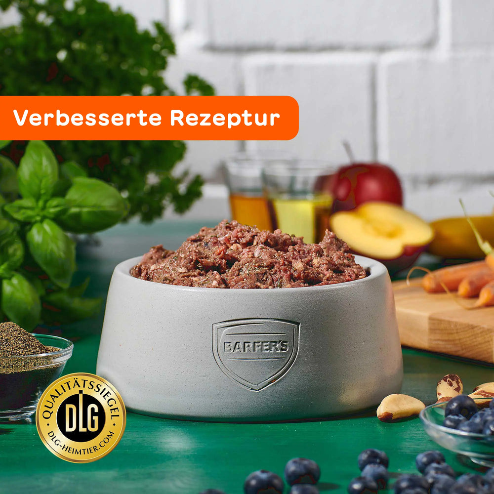 BARFER’S Komplett-Mix Pferd im Napf – vollwertiges Fertig-BARF für Hunde mit Pferdefleisch, Gemüse, Obst, hochwertigen Ölen, Mineralien und DLG-Qualitätssiegel