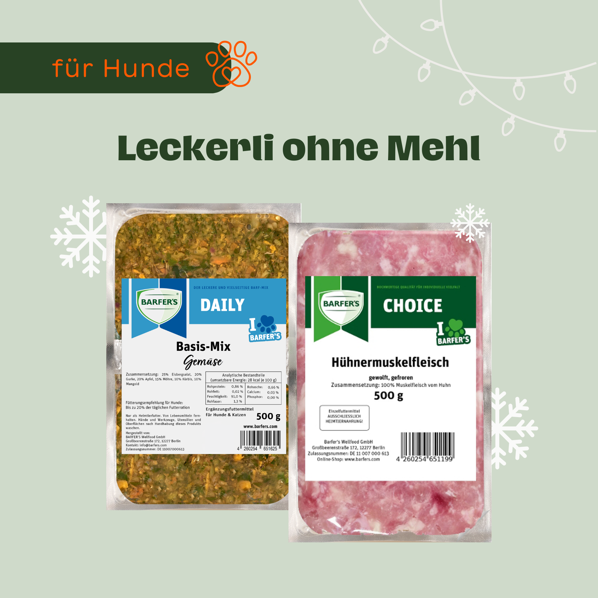 Zutaten-Paket für Leckerli ohne Mehl