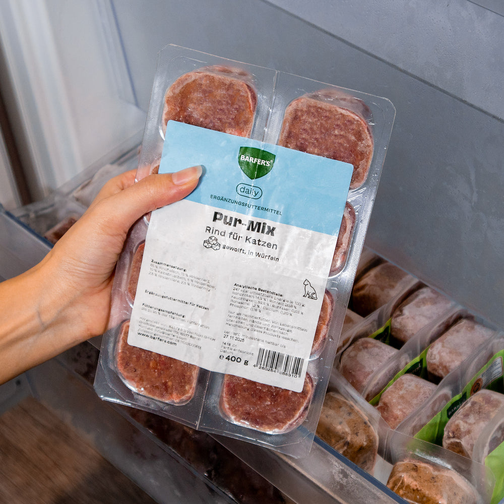 Würfel: Pur-Mix Rind für Katzen