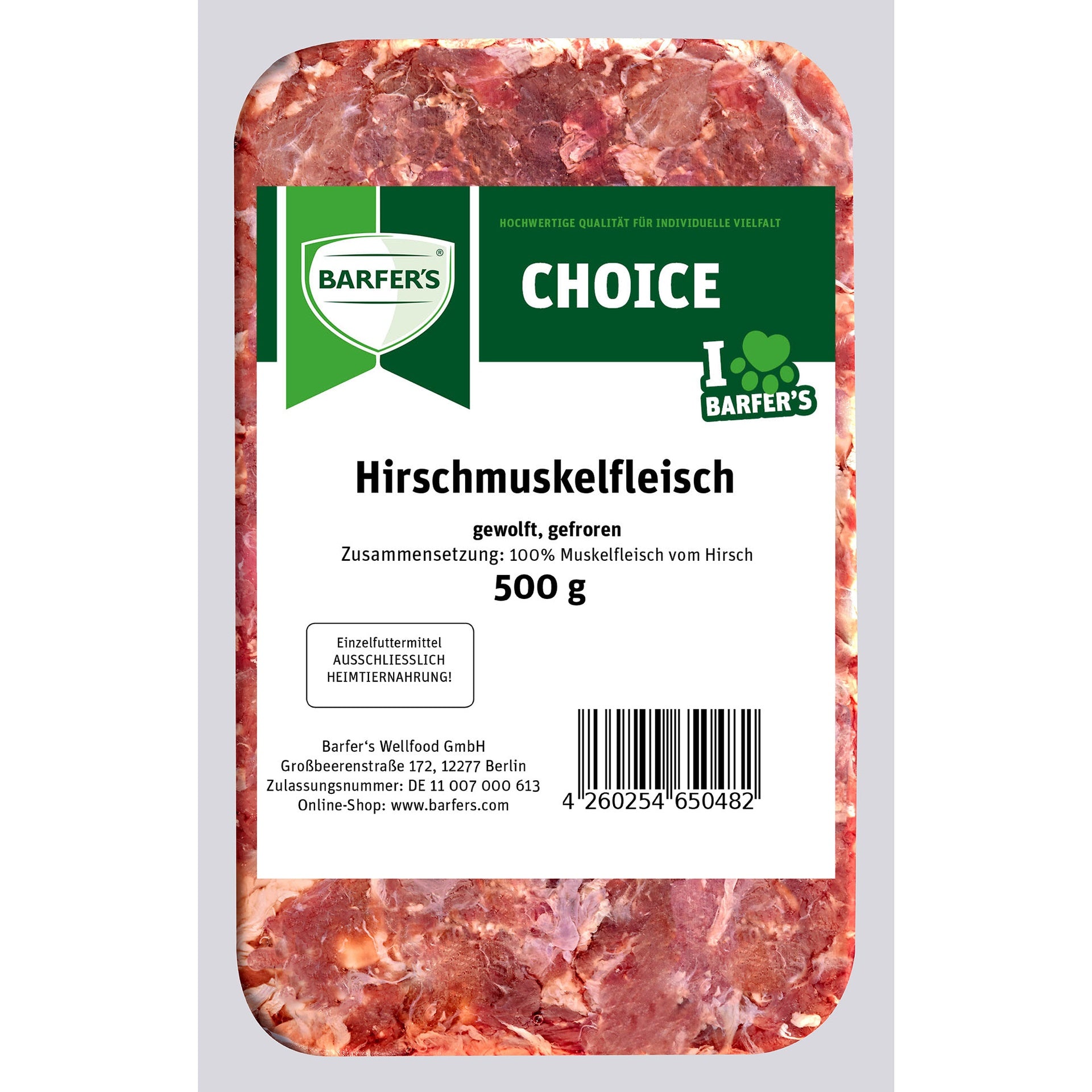 Hirschmuskelfleisch gewolft