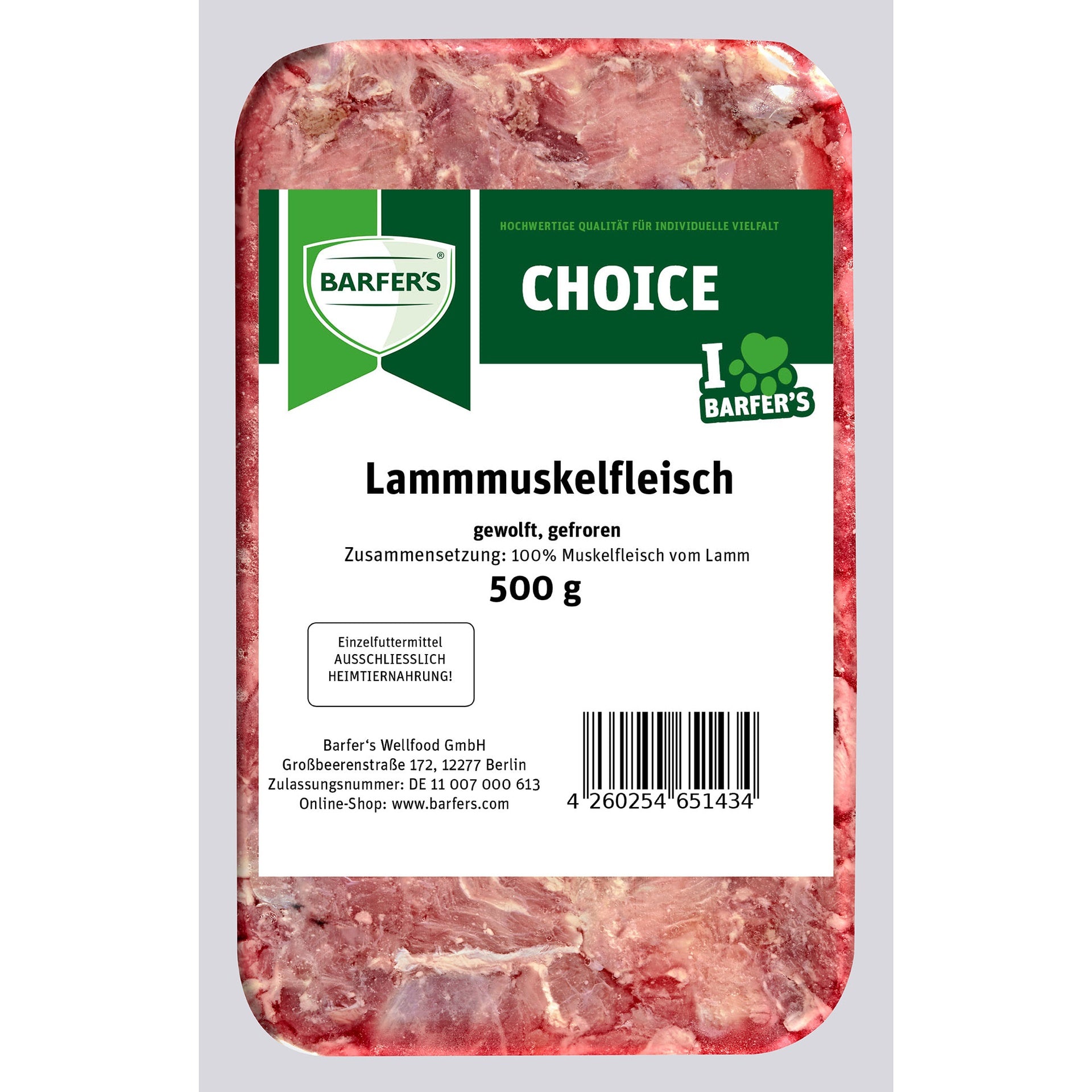 Lammmuskelfleisch gewolft