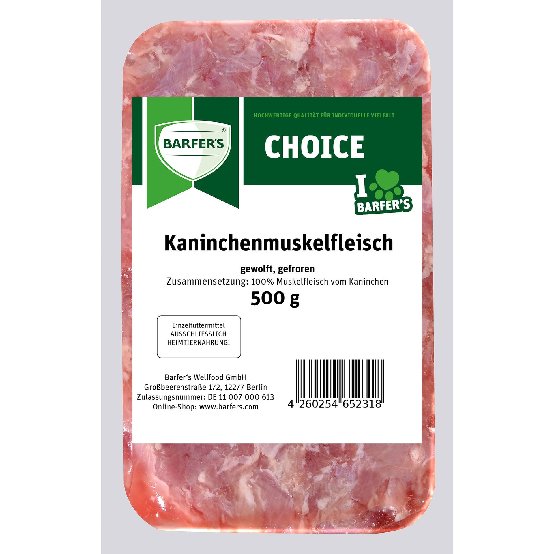 Kaninchen-Muskelfleisch gewolft