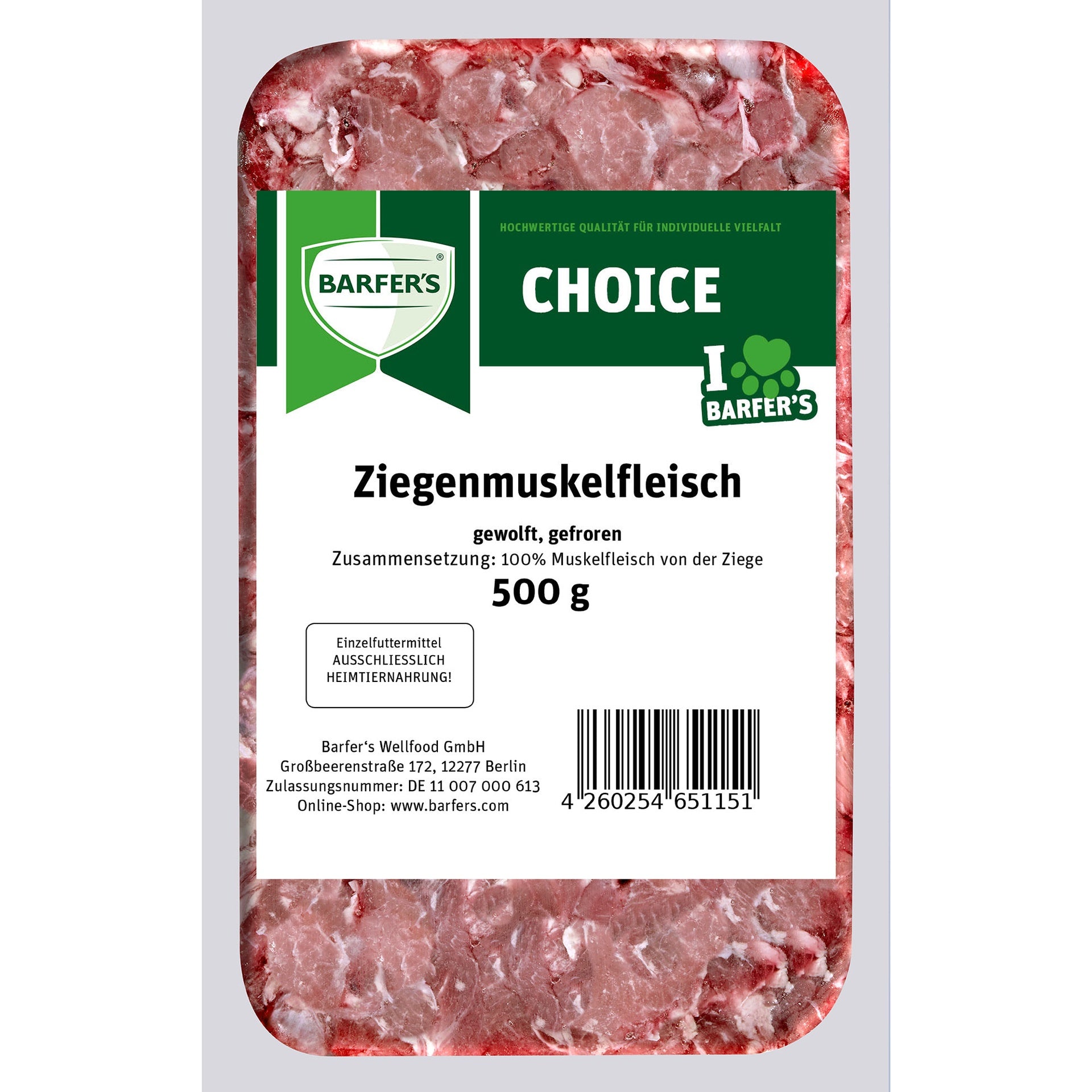 Ziegenmuskelfleisch gewolft